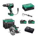 Pack Hikoki 18 V - Taladro Percutor + Sierra Circular + 2 Baterías y Cargador