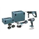 Kit Combo 3 Máquinas Makita 18V Brushless | DLX3093TJ | 3x 5,0Ah + DC18RC + Makpac 2+4