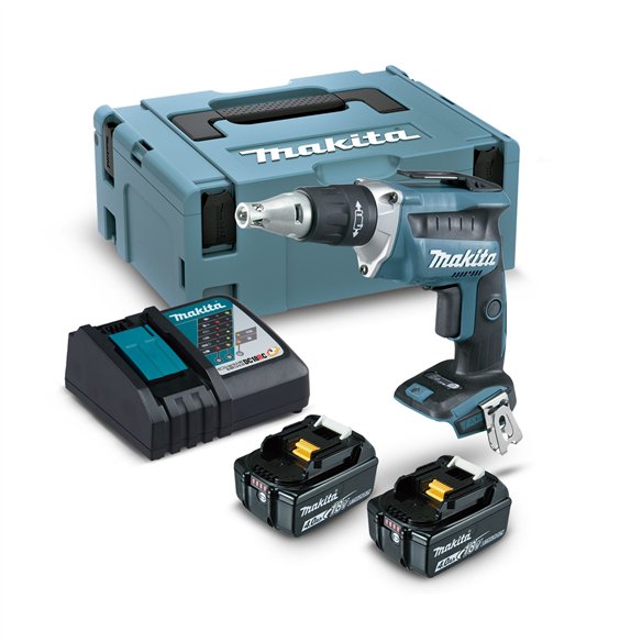 Atornillador 18V LXT Makita DFS452RME | Brushless | 0-4.000 RPM | 2x BL1840B 4,0Ah + DC18RC | Maletín PVC