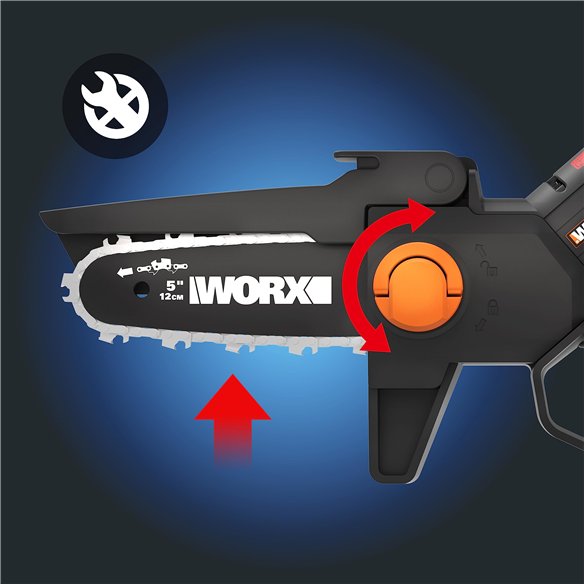 Worx WG325E.9 – Mini motosierra a batería 20V (solo herramienta) - Motor sin escobillas