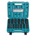 Juego de Vasos de Impacto Largos Makita E-16586 | 14 Piezas 1/2" CR-MO Impact Black