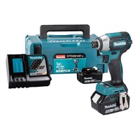 Atornillador de Impacto Makita DTD201RTJ | 18V Brushless 210 Nm + 2x 5,0Ah + DC18RC + Makpac 2