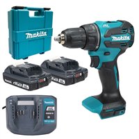 Taladro Atornillador Makita DDF490WVE | 18V Brushless 65 Nm + 2x 2,0Ah + DCB18WA + Maletín PVC