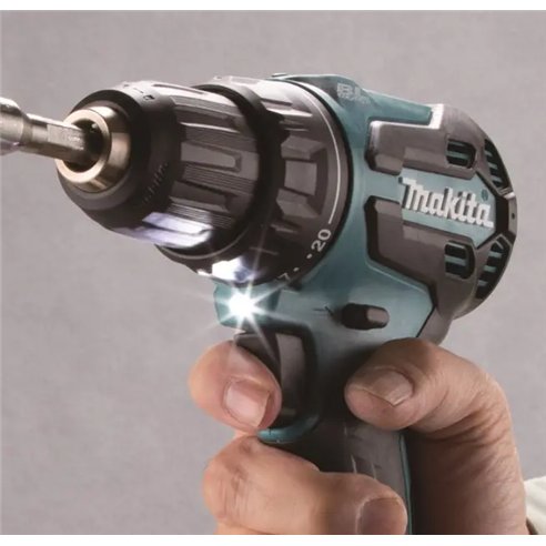 Taladro Atornillador Makita DDF490WVE | 18V Brushless 65 Nm + 2x 2,0Ah + DCB18WA + Maletín PVC