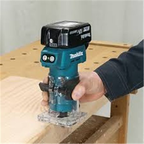 Fresadora Makita DRT52SF | 18V Brushless 6 mm + 3,0Ah + DC18SD + Maletín PVC