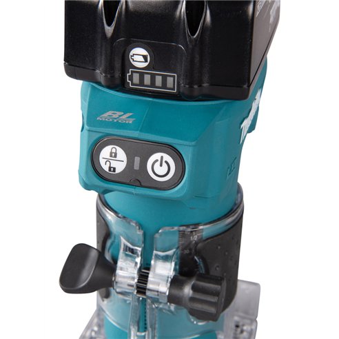 Fresadora Makita DRT52SF | 18V Brushless 6 mm + 3,0Ah + DC18SD + Maletín PVC
