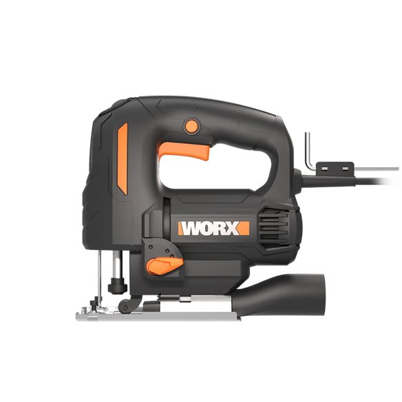 Worx WX463 – Sierra de calar 550W, 4 posiciones pendulares, cambio rápido de cuchillas, incluye maletín y accesorios