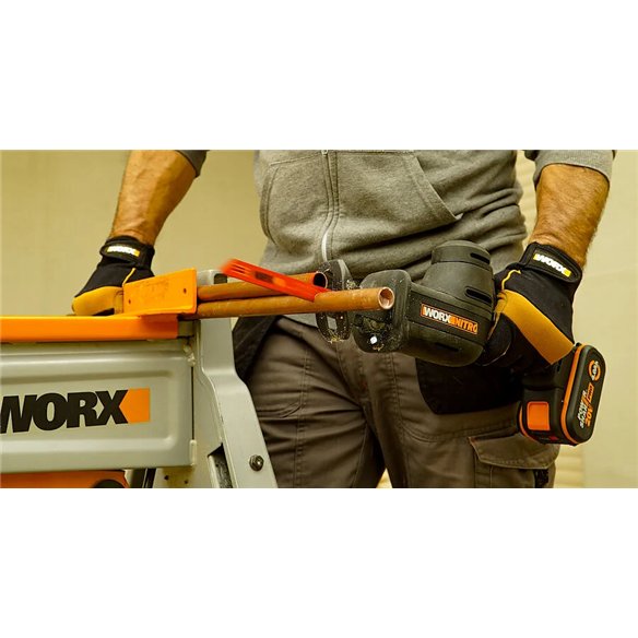 Worx WX501.9 – Mini sierra sable a batería 20V PowerShare, inserción universal, solo herramienta