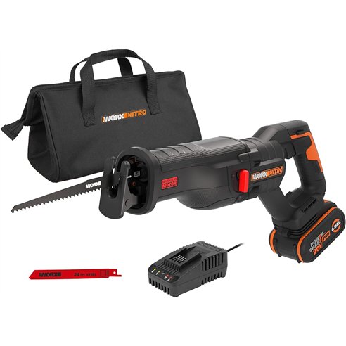 Sierra Sable Worx WX516 20V Brushless | PowerShare | 300 mm | 4,0Ah + Cargador + Bolsa