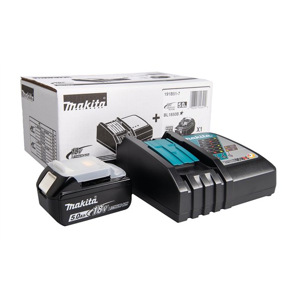 Kit Batería y Cargador Makita 191B51-7 | LXT 18V | BL1850B 5,0Ah + DC18RC