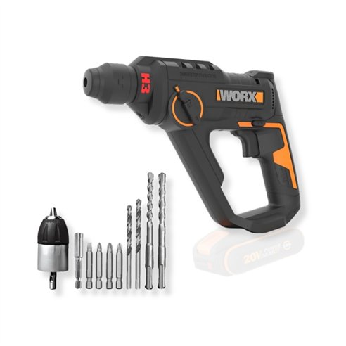 Martillo Perforador a Batería Worx WX391.9 | 20V PowerShare | 1,2 J | SDS-Plus | Sin Batería ni Cargador