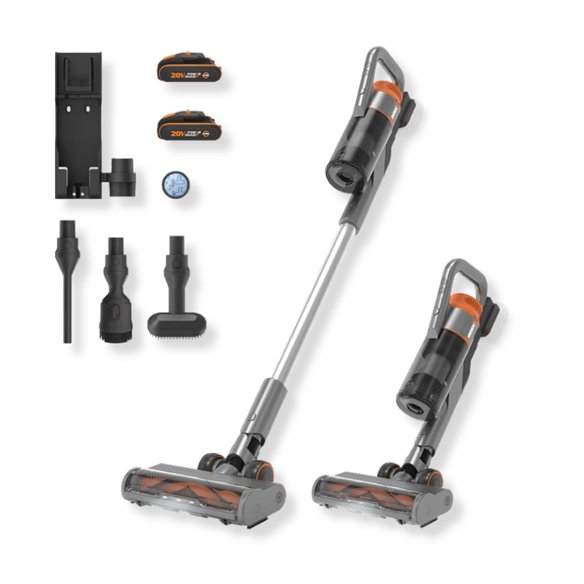 Aspirador de Escoba Worx WX038 20V | 25 kPa | 2x 2,0Ah | Soporte de Carga Doble