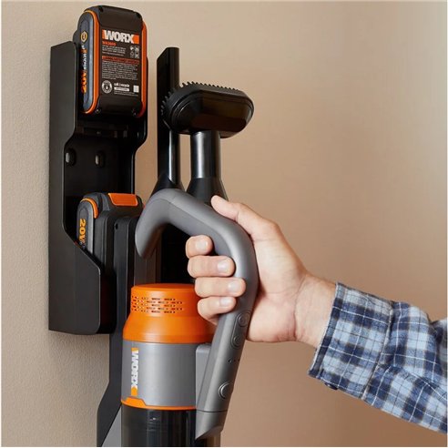 Aspirador de Escoba Worx WX038 20V | 25 kPa | 2x 2,0Ah | Soporte de Carga Doble