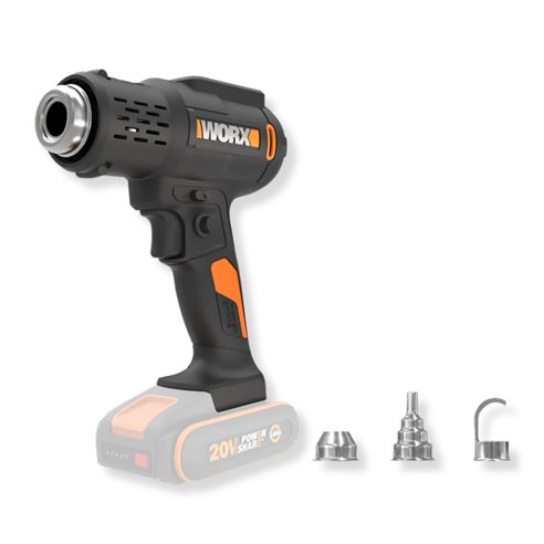 Pistola de Calor a Batería Worx WX015.9 | 20V PowerShare | 20-600 °C | Sin Batería ni Cargador