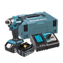 Atornillador de impacto Makita DTD173RTJ 18V LXT Brushless 180 Nm con 2 baterías 5,0Ah y Makpac