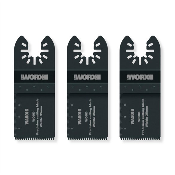 WORX WA5016.3 Pack de 3 Hojas de Sierra de Precisión HCS 35 mm para Madera y PVC