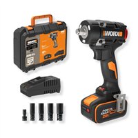 WORX WX273 Llave de impacto a batería 20V, 600 Nm, Brushless, con batería 4,0 Ah