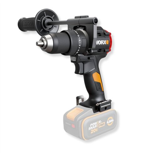WORX WX356.9 Taladro percutor a batería 20V, 85 Nm, motor sin escobillas, sin batería ni cargador