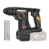 WORX WX387.9 Martillo rotativo a batería 20V SDS-Plus, 2,0 J, Brushless, sin batería ni cargador