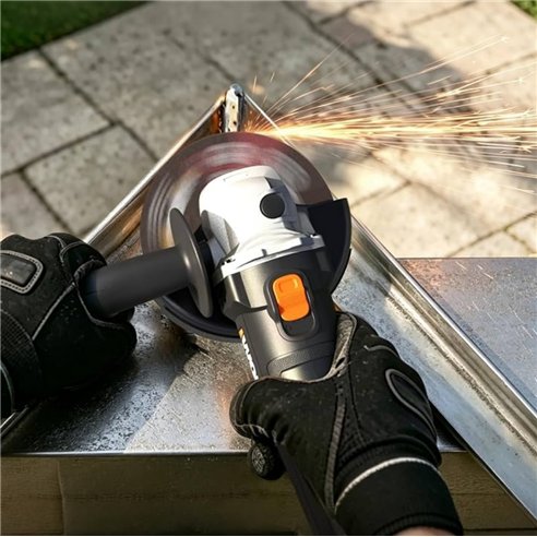 WORX WX807 Amoladora angular a batería 20V, 125 mm, 6 velocidades, con batería 4,0 Ah