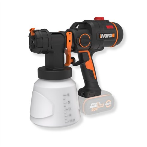 WORX WX020.9 Pulverizador de pintura a batería 20V, 20 kPa, sin batería ni cargador