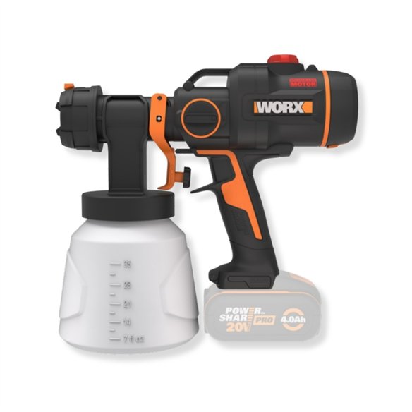 WORX WX020.9 Pulverizador de pintura a batería 20V, 20 kPa, sin batería ni cargador