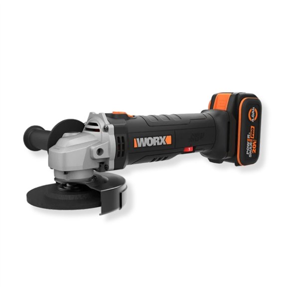 WORX WX808 Amoladora angular a batería 20V 115 mm con batería 4,0 Ah y cargador