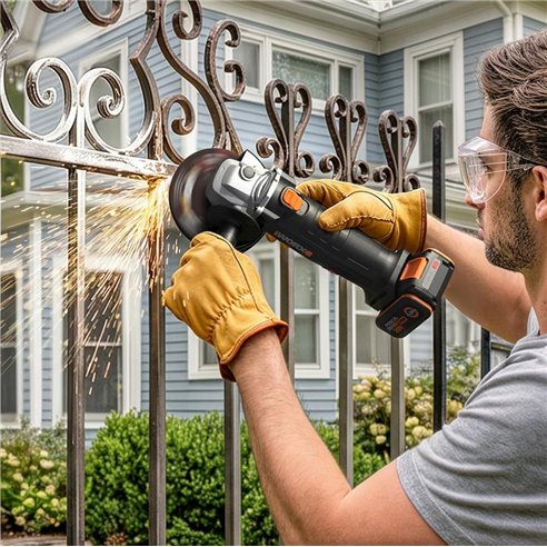 WORX WX808 Amoladora angular a batería 20V 115 mm con batería 4,0 Ah y cargador