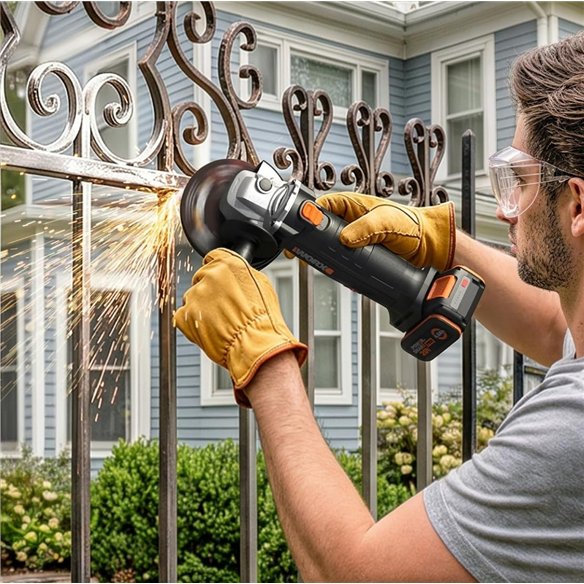 WORX WX808 Amoladora angular a batería 20V 115 mm con batería 4,0 Ah y cargador