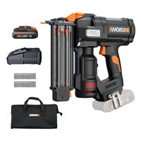 WORX WX838 Clavadora a batería Brushless 20V 18GA 15-54 mm con batería 2,0 Ah y cargador