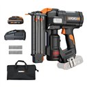 WORX WX838 Clavadora a batería Brushless 20V 18GA 15-54 mm con batería 2,0 Ah y cargador