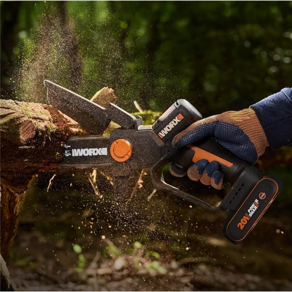 Sierra de poda a batería Brushless 20V 15 cm WORX | WG327E | Con batería 2,0 Ah y cargador