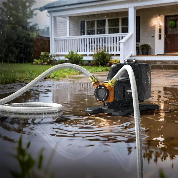 Bomba de agua a batería 20V 1.300 l/h WORX | WG830E | Con batería 4,0 Ah y cargador