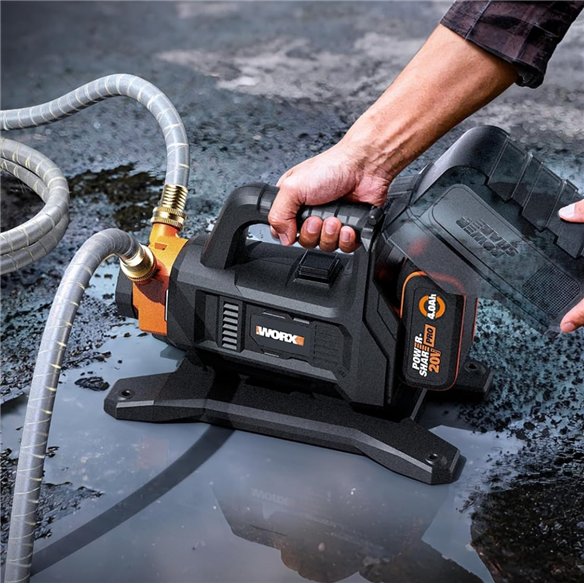 Bomba de agua a batería 20V 1.300 l/h WORX | WG830E | Con batería 4,0 Ah y cargador