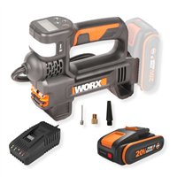 Inflador Y Linterna 20V Worx WX092 | 4 En 1 | 150 PSI / 10 Bar | PowerShare | Con Batería 2 Ah Y Cargador | 3 Boquillas