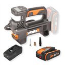 Inflador Y Linterna 20V Worx WX092 | 4 En 1 | 150 PSI / 10 Bar | PowerShare | Con Batería 2 Ah Y Cargador | 3 Boquillas
