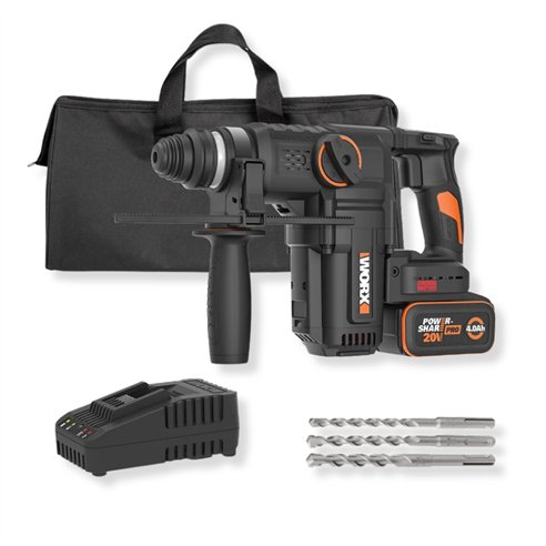 Martillo perforador a batería 20V 28 mm 3,0 J Brushless WORX | WX389 | Batería 4 Ah y cargador

FR