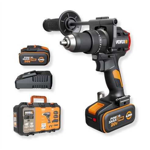 Taladro percutor a batería 20V 85 Nm WORX | WX356 | 2 baterías 4 Ah y cargador