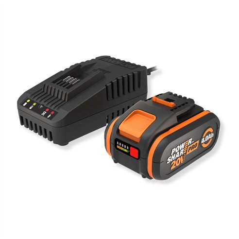WORX WA3614 Kit Batería 20V 4Ah PowerShare Pro y Cargador Rápido 2A