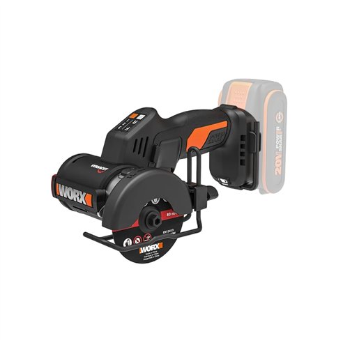 WORX WX805.9 Mini Amoladora de Corte a Batería 20V Brushless 76 mm sin Batería