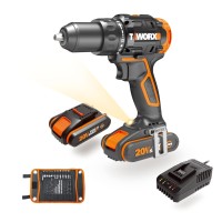 Taladro Percutor Brushless 20V 60 Nm WORX | WT350.1 | 2 baterías 2 Ah + 30 accesorios y maletín 2