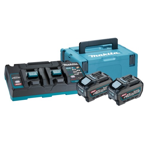 Kit de alimentación XGT® 40V Makita 191U13-9 - 2 baterías 5,0 Ah y cargador rápido en maletín Makpac