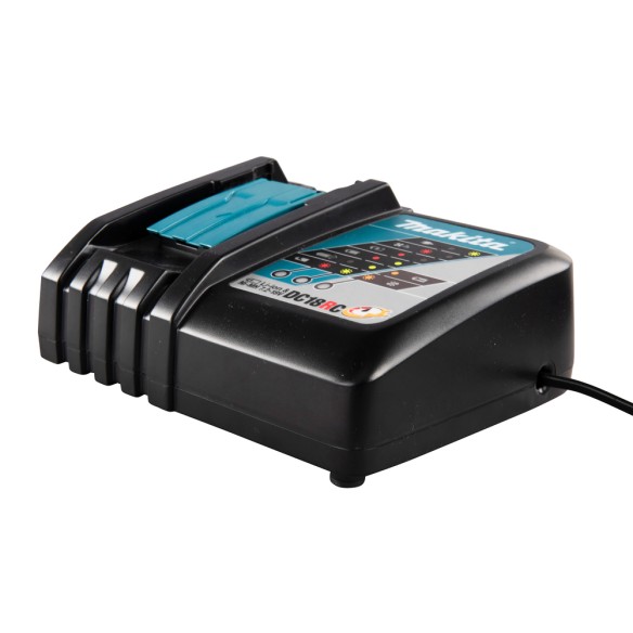 Chargeur rapide de batteries 14,4-18V Makita DC18RC - Ventilateur de refroidissement, charge en 15-55 min