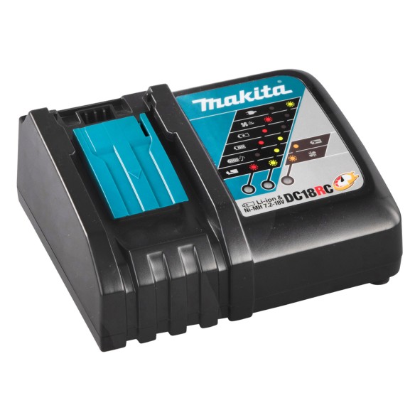 Chargeur de batteries Makita DC18RC - 7,2 - 18 V - Charge rapide en 15 min pour 1,3 Ah