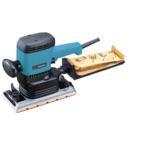 Ponceuse orbitale Makita 9046 - 600 W, 6.000 tr/min, 115 x 280 mm, avec collecte de poussière