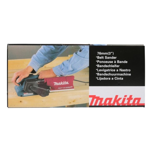 Ponceuse à bande Makita 9911 - 650 W, vitesse variable 75-270 m/min, filtre à poussière inclus