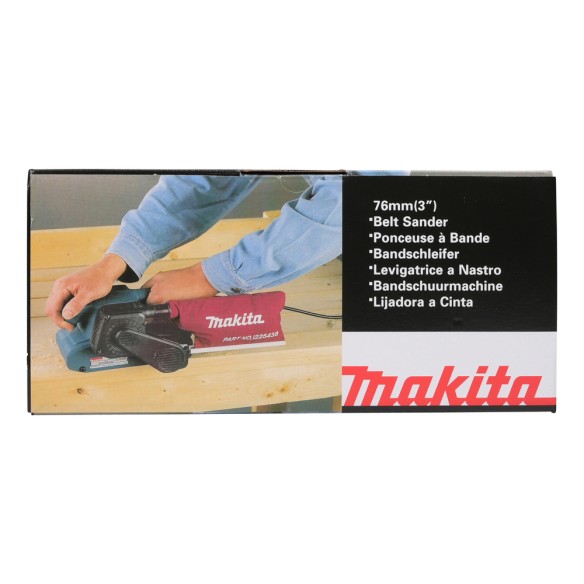 Ponceuse à bande Makita 9911 - 650 W, vitesse variable 75-270 m/min, filtre à poussière inclus
