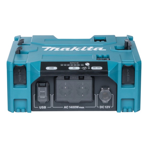 Convertisseur de courant Makita BAC01 - 1400 W, double isolation, 2 prises AC et USB