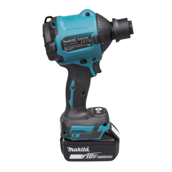 Pistolet souffleur à batterie Makita DAS180RT - 18V 6,0Ah, vitesse variable jusqu'à 200 m/s
