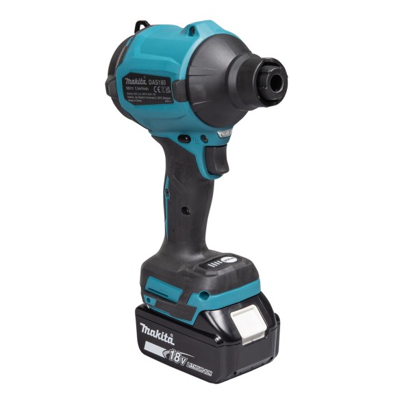 Pistolet souffleur à batterie Makita DAS180RT - 18V 6,0Ah, vitesse variable jusqu'à 200 m/s